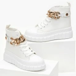 Καλύτερες κριτικές για 🥰 The Fashion Project 👟 Sneakers μποτάκια με αλυσίδα - Λευκό ⭐ -Sneakers Κατάστημα sneaker mpotakia me alusida 99950 vtnh