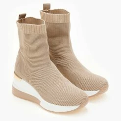 Best Pirce ⌛ The Fashion Project 👟 Sneaker μποτάκια με πλεκτό σχέδιο - Μπεζ ✨ -Sneakers Κατάστημα sneaker mpotakia me plekto sxedio 105519 oo1t