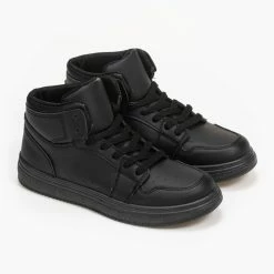 Η καλύτερη συμφωνία 🔔 The Fashion Project 👟 Sneakers μποτάκια με Suede λεπτομέρειες - Μαύρο 🤩