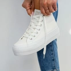 Καλύτερη πώληση 🔥 Sneaker μποτάκια πάνινα Refresh 79091 - Λευκό 🔔