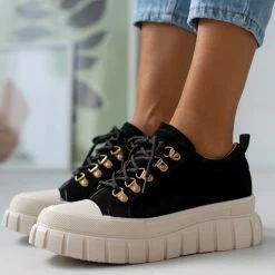 Φτηνός ⭐ The Fashion Project 👟 Sneakers Chunky Suede - Μαύρο 😉