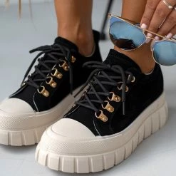 Φτηνός ⭐ The Fashion Project 👟 Sneakers Chunky Suede - Μαύρο 😉 -Sneakers Κατάστημα sneakers apo suede me chunky sola 98895 7k6c