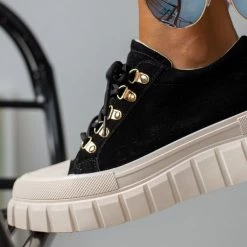 Φτηνός ⭐ The Fashion Project 👟 Sneakers Chunky Suede - Μαύρο 😉 -Sneakers Κατάστημα sneakers apo suede me chunky sola 98895 axar