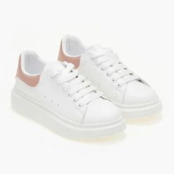 ΧΟΝΔΡΙΚΟ ΕΜΠΟΡΙΟ 🤩 The Fashion Project 👟 Sneakers Basic με κορδόνια - Λευκό/Ροζ ⌛ -Sneakers Κατάστημα sneakers basic me kordonia 106057 gjdj