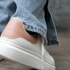 ΧΟΝΔΡΙΚΟ ΕΜΠΟΡΙΟ 🤩 The Fashion Project 👟 Sneakers Basic με κορδόνια - Λευκό/Ροζ ⌛ -Sneakers Κατάστημα sneakers basic me kordonia 106057 udhk