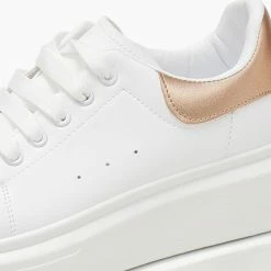 Συμφωνίες ✔️ The Fashion Project 👟 Sneakers Basic με κορδόνια - Λευκό/Χαλκό ✔️ -Sneakers Κατάστημα sneakers basic me kordonia 106059 t9gg