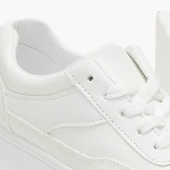 Καλύτερη πώληση ❤️ The Fashion Project 👟 Sneaker Flatforms σε συνδυασμό υλικών - Λευκό ❤️ -Sneakers Κατάστημα sneakers basic se sunduasmo ulikwn 106045 lzjh
