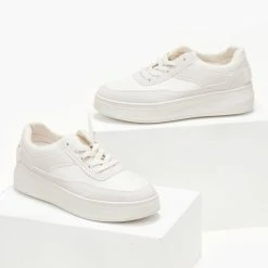 Τοπ 10 🌟 The Fashion Project 👟 Sneaker Flatforms σε συνδυασμό υλικών - Μπεζ 🎁 -Sneakers Κατάστημα sneakers basic se sunduasmo ulikwn 106046 b4s2