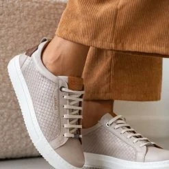 ΧΟΝΔΡΙΚΟ ΕΜΠΟΡΙΟ ✨ Sneakers δερμάτινα με Pattern CARMELA 160214 - Πάγου 🧨