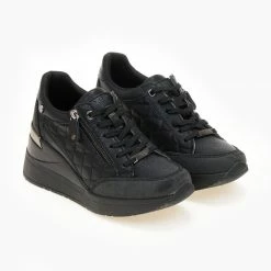 Τοπ 10 ⭐ Xti Footwear 👟 Sneakers Wedges δερματίνη με καπιτονέ σχέδιο Xti 140063 - Μαύρο ⌛ -Sneakers Κατάστημα sneakers dermatini me kapitone sxedio xti 140063 106380 462g