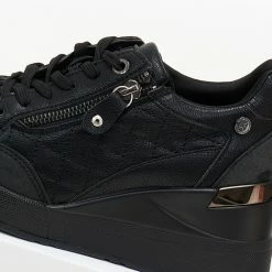 Τοπ 10 ⭐ Xti Footwear 👟 Sneakers Wedges δερματίνη με καπιτονέ σχέδιο Xti 140063 - Μαύρο ⌛ -Sneakers Κατάστημα sneakers dermatini me kapitone sxedio xti 140063 106380 x6b1