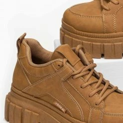 ΧΟΝΔΡΙΚΟ ΕΜΠΟΡΙΟ 🎉 The Fashion Project 👟 Sneakers Chunky με ραφές - Κάμελ 🤩 -Sneakers Κατάστημα sneakers dermatini me rafes 95362 lwjt