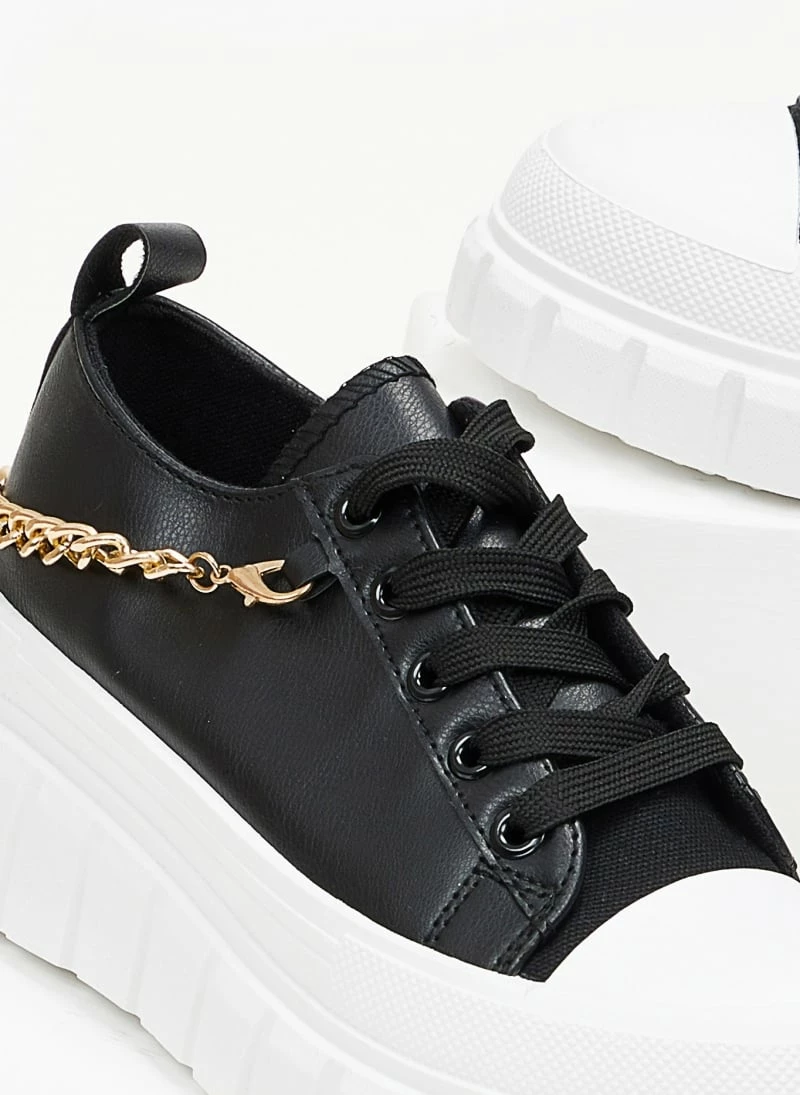 Best Pirce 😀 The Fashion Project 👟 Sneakers με αλυσίδα - Μαύρο 😀 5 Best Pirce 😀 The Fashion Project 👟 Sneakers με αλυσίδα - Μαύρο 😀 - Image 3