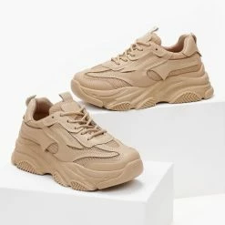 Κουπόνι ⌛ The Fashion Project 👟 Sneakers Chunky με διάτρητο ύφασμα - Πούρο ⭐ -Sneakers Κατάστημα sneakers me chunky sola kai diatrito ufasma 101483 mczm