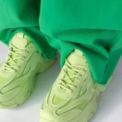 Φτηνός 🤩 The Fashion Project 👟 Sneakers Chunky με διάτρητο ύφασμα - Λαχανί 🔔 -Sneakers Κατάστημα sneakers me chunky sola kai diatrito ufasma 101487 kz3d