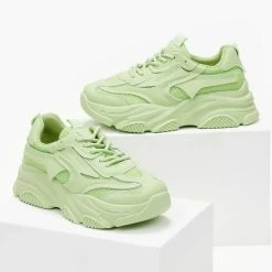 Φτηνός 🤩 The Fashion Project 👟 Sneakers Chunky με διάτρητο ύφασμα - Λαχανί 🔔 -Sneakers Κατάστημα sneakers me chunky sola kai diatrito ufasma 101487 y77f