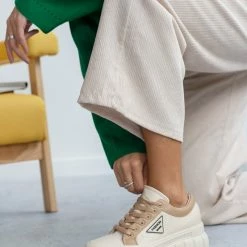 Προϋπολογισμός 🎁 The Fashion Project 👟 Sneakers Chunky με διχρωμία - Μπεζ 🎉 -Sneakers Κατάστημα sneakers me dixrwmia kai chunky sola 98904 zdw5