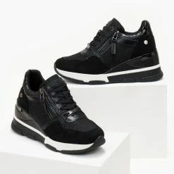 ΧΟΝΔΡΙΚΟ ΕΜΠΟΡΙΟ 🔥 Xti Footwear 👟 Sneakers Wedges με Glitter ύφασμα Xti 140060 - Μαύρο 🛒 -Sneakers Κατάστημα sneakers me glitter ufasma xti 140060 105696 awzb