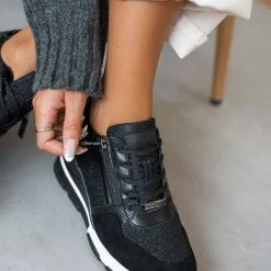 ΧΟΝΔΡΙΚΟ ΕΜΠΟΡΙΟ 🔥 Xti Footwear 👟 Sneakers Wedges με Glitter ύφασμα Xti 140060 - Μαύρο 🛒 -Sneakers Κατάστημα sneakers me glitter ufasma xti 140060 105696 nvsu