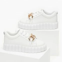 Φτηνός 😍 The Fashion Project 👟 Sneakers με Oversized αλυσίδα - Λευκό 😀 -Sneakers Κατάστημα sneakers me oversized alusida 99734 5bfy