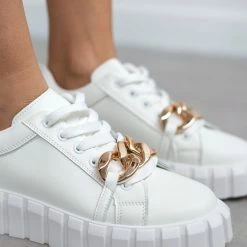 Φτηνός 😍 The Fashion Project 👟 Sneakers με Oversized αλυσίδα - Λευκό 😀 -Sneakers Κατάστημα sneakers me oversized alusida 99734 5xx6