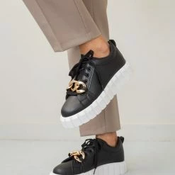 Το φθηνότερο 👍 The Fashion Project 👟 Sneakers με Oversized αλυσίδα - Μαύρο ⭐ -Sneakers Κατάστημα sneakers me oversized alusida 99735 2b85