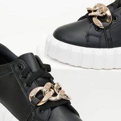 Το φθηνότερο 👍 The Fashion Project 👟 Sneakers με Oversized αλυσίδα - Μαύρο ⭐ -Sneakers Κατάστημα sneakers me oversized alusida 99735 gz1x