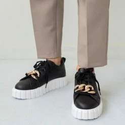 Το φθηνότερο 👍 The Fashion Project 👟 Sneakers με Oversized αλυσίδα - Μαύρο ⭐ -Sneakers Κατάστημα sneakers me oversized alusida 99735 l58u