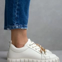 Ολοκαίνουργιο 🧨 The Fashion Project 👟 Sneakers με Oversized αλυσίδα - Μπεζ 💯 -Sneakers Κατάστημα sneakers me oversized alusida 99736 6fkl