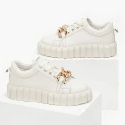 Ολοκαίνουργιο 🧨 The Fashion Project 👟 Sneakers με Oversized αλυσίδα - Μπεζ 💯 -Sneakers Κατάστημα sneakers me oversized alusida 99736 8mk3