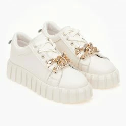 Ολοκαίνουργιο 🧨 The Fashion Project 👟 Sneakers με Oversized αλυσίδα - Μπεζ 💯 -Sneakers Κατάστημα sneakers me oversized alusida 99736 jiko