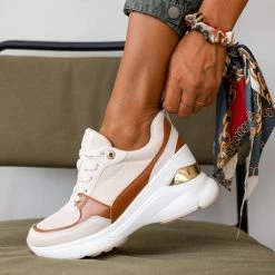 Ολοκαίνουργιο 👍 The Fashion Project 👟 Sneakers Wedges - Μπεζ ✨