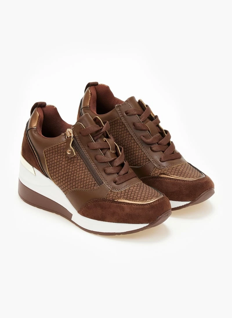 Πολύ καλή προσφορά 🔥 The Fashion Project 👟 Sneakers Wedges με φερμουάρ - Καφέ ❤️ 6 Πολύ καλή προσφορά 🔥 The Fashion Project 👟 Sneakers Wedges με φερμουάρ - Καφέ ❤️ - Image 4