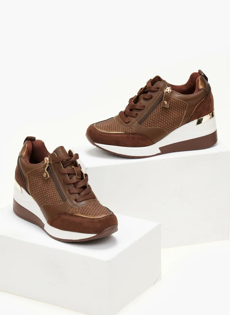 Πολύ καλή προσφορά 🔥 The Fashion Project 👟 Sneakers Wedges με φερμουάρ - Καφέ ❤️ 5 Πολύ καλή προσφορά 🔥 The Fashion Project 👟 Sneakers Wedges με φερμουάρ - Καφέ ❤️ - Image 3