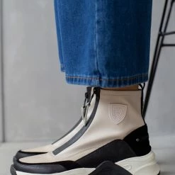 Τοπ 10 👍 Sneakers μποτάκια δερμάτινα με φερμουάρ CARMELA 160180 - Μπεζ 😍 -Sneakers Κατάστημα sneakers mpotakia dermatina me fermouar carmela 16 106231 twcl