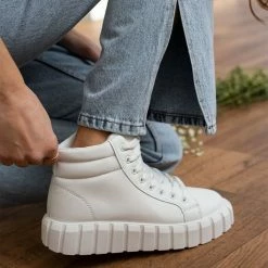 Προϋπολογισμός 🤩 The Fashion Project 👟 Sneakers μποτάκια με σχέδιο στη σόλα - Λευκό 🌟