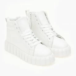 Προϋπολογισμός 🤩 The Fashion Project 👟 Sneakers μποτάκια με σχέδιο στη σόλα - Λευκό 🌟 -Sneakers Κατάστημα sneakers mpotakia me sxedio sti sola 99738 zyrw