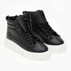 Εκπτωση ✨ The Fashion Project 👟 Sneakers μποτάκια με σχέδιο στη σόλα - Μαύρο 🔥 -Sneakers Κατάστημα sneakers mpotakia me sxedio sti sola 99739 0uy8