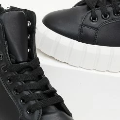 Εκπτωση ✨ The Fashion Project 👟 Sneakers μποτάκια με σχέδιο στη σόλα - Μαύρο 🔥 -Sneakers Κατάστημα sneakers mpotakia me sxedio sti sola 99739 neb6