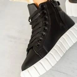 Εκπτωση ✨ The Fashion Project 👟 Sneakers μποτάκια με σχέδιο στη σόλα - Μαύρο 🔥 -Sneakers Κατάστημα sneakers mpotakia me sxedio sti sola 99739 rvic