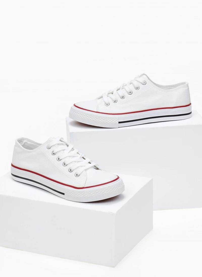 Προϋπολογισμός 😉 The Fashion Project 👟 Sneakers πάνινα Basic με κορδόνια - Λευκό 💯 6 Προϋπολογισμός 😉 The Fashion Project 👟 Sneakers πάνινα Basic με κορδόνια - Λευκό 💯 - Image 4