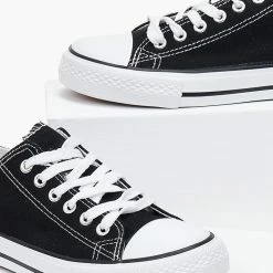 Best Pirce 🔔 The Fashion Project 👟 Sneakers πάνινα Basic με κορδόνια - Μαύρο 🧨 -Sneakers Κατάστημα sneakers panina basic me kordonia 100859 68pn