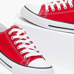 Αγορά 💯 The Fashion Project 👟 Sneakers πάνινα Basic με κορδόνια - Κόκκινο ❤️ -Sneakers Κατάστημα sneakers panina basic me kordonia 100860 gxgo