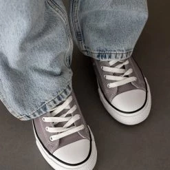 Εκπτωση 🔥 The Fashion Project 👟 Sneakers πάνινα Basic με κορδόνια - Γκρι 🥰 -Sneakers Κατάστημα sneakers panina basic me kordonia 100865 7ya6