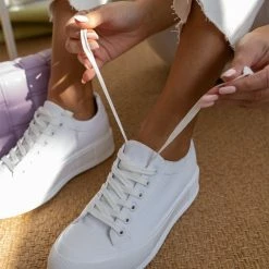 Εξοδος 😍 The Fashion Project 👟 Sneakers πάνινα με διπλή σόλα - Λευκό 🔥