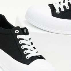 ΧΟΝΔΡΙΚΟ ΕΜΠΟΡΙΟ 😍 The Fashion Project 👟 Sneakers πάνινα με διπλή σόλα - Μαύρο 🎁 -Sneakers Κατάστημα sneakers panina me dipli sola 99916 9uyr