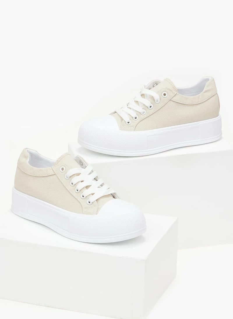 Ολοκαίνουργιο ✨ The Fashion Project 👟 Sneakers πάνινα με διπλή σόλα - Μπεζ 👍 5 Ολοκαίνουργιο ✨ The Fashion Project 👟 Sneakers πάνινα με διπλή σόλα - Μπεζ 👍 - Image 3