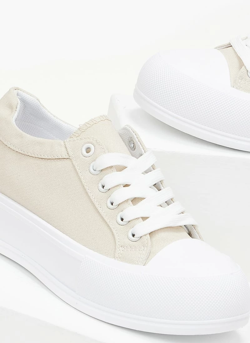 Ολοκαίνουργιο ✨ The Fashion Project 👟 Sneakers πάνινα με διπλή σόλα - Μπεζ 👍 8 Ολοκαίνουργιο ✨ The Fashion Project 👟 Sneakers πάνινα με διπλή σόλα - Μπεζ 👍 - Image 6