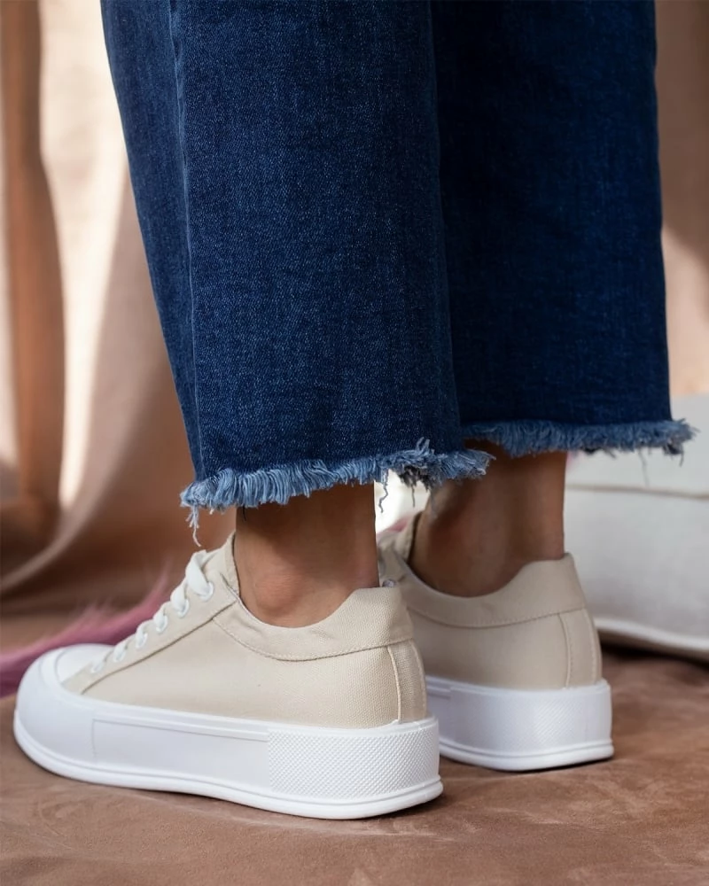 Ολοκαίνουργιο ✨ The Fashion Project 👟 Sneakers πάνινα με διπλή σόλα - Μπεζ 👍 9 Ολοκαίνουργιο ✨ The Fashion Project 👟 Sneakers πάνινα με διπλή σόλα - Μπεζ 👍 - Image 7