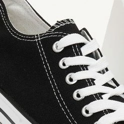 Αγορά 😀 The Fashion Project 👟 Sneakers πάνινα με κορδόνια - Μαύρο ⭐ -Sneakers Κατάστημα sneakers panina me kordonia 105984 lgu3